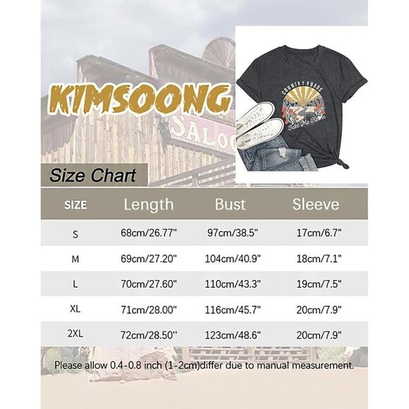 Women Dark Grey  Polyester Blend Country Roads Take Me Home Short Sleeve T-Shirt - Picture 6 of 7